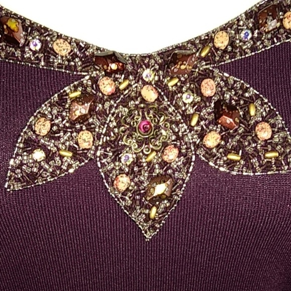 EUC Dark Plum 3/4-sleeve top - Picture 3 of 8